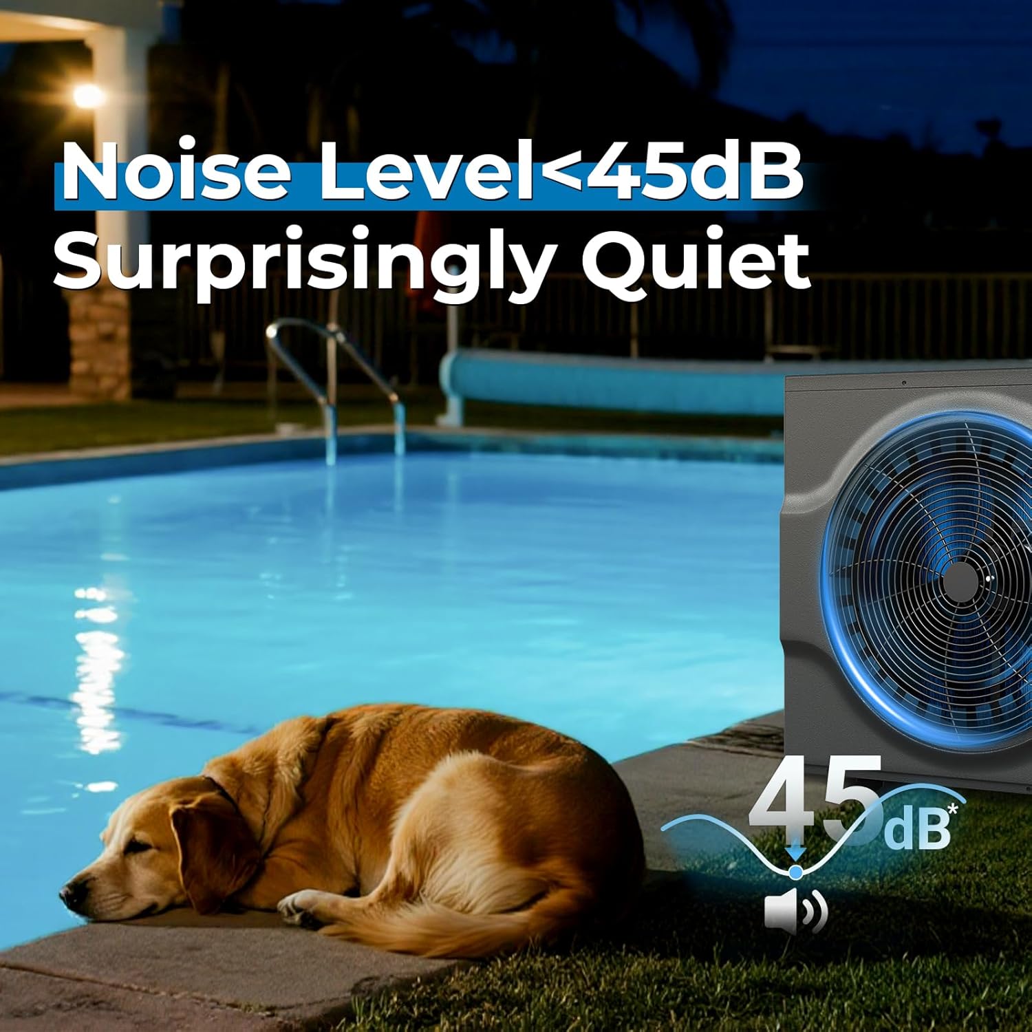 58000 BTU Inverter Air-Source Swimming Pool Heat Pump 17000 Gallon Electric Pool Heater for Above and Inground Pool Energy Save 45% WiFi App Control 220V/60Hz