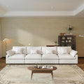 JACH Sectional Couches for Living Room, 4 Seater Cloud Sectional Couch with Deep Seat, Down Filled Modular Sofa, Covers Removable & Washable, Sofas Furniture for Living Room, White