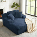 Tmsan 50' Oversized Chaise Lounge Sofa Chair Indoor, Modern Corduroy Sleeper Sofa Cloud Couch with 3 Soft Pillows, Comfy Single Seat Floor Sofa for Living Room Apartment Office, Blue