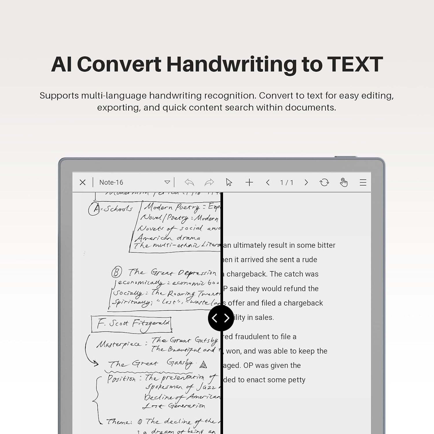 Huion Ink EB1011 E Ink Tablet 10.3' Digital Notebook with Dual Front Light Full- Laminated Anti-Glare Glass Battery-Free Pen 8192 Pressure Handwritten-to-Text for Reading, Writing & Note-Taking