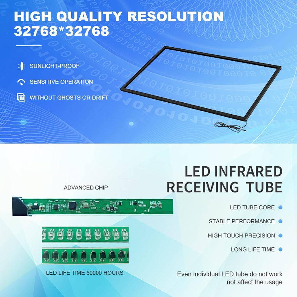 SpecialTouch 43 Inch Infrared Touch Screen Frame 20 Points Interactive Ir Touch Panel Overlay Suitable for Touch Monitor TV Frame, Touch Whiteboard