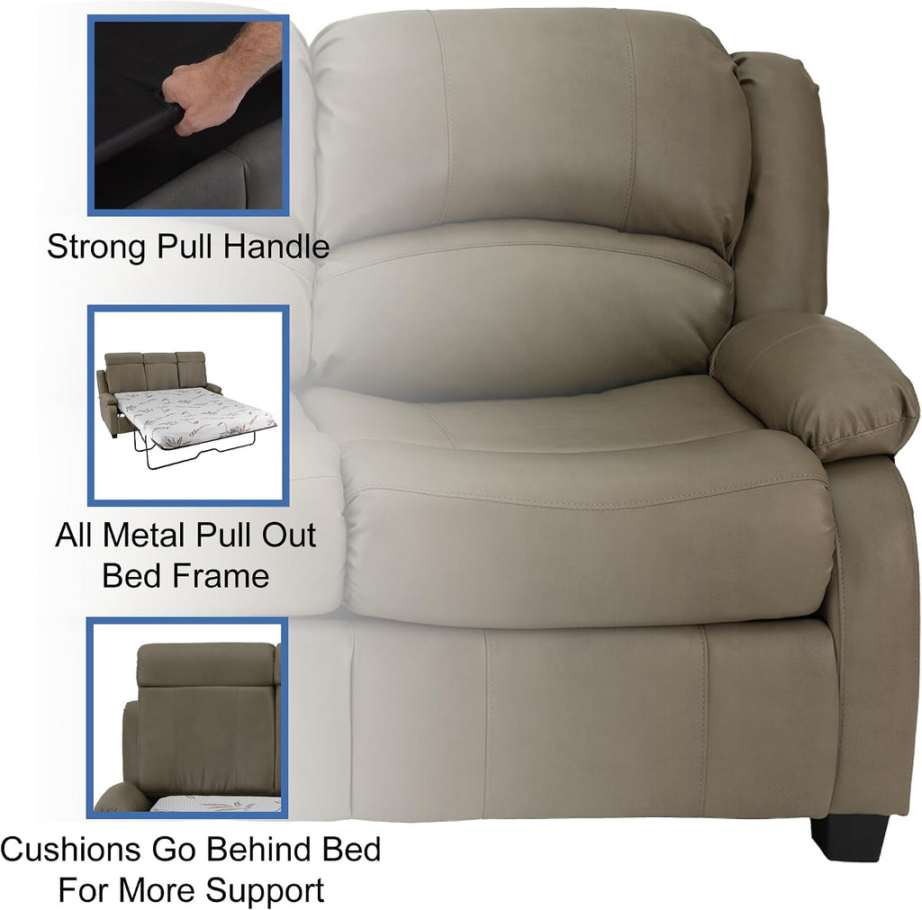 RecPro Charles Collection 80' RV Hide A Bed Loveseat | Memory Foam Mattress | RV Sleeper Sofa | Pull Out Couch | Putty