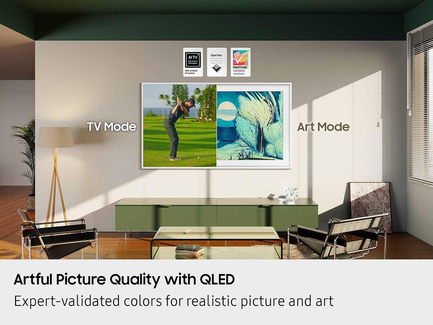 Samsung 50-Inch Modern Teak The Frame LS03D QLED 4K Smart TV Bundle, Quantum HDR, Art Mode, Slim Fit Wall Mount, Alexa Built-in w/Bezel, AUX HDMI Cable, CPS 24-Month Protection, Streaming Bundle