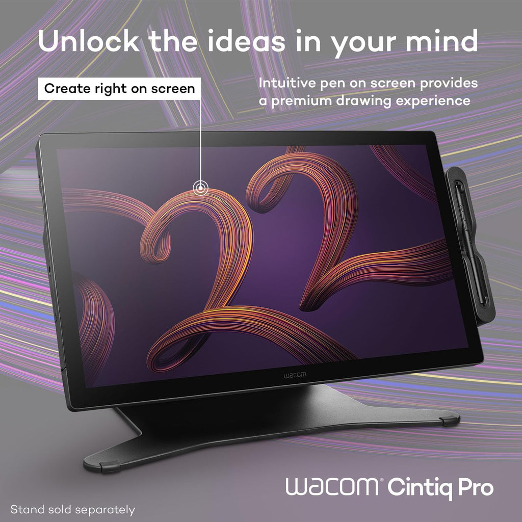 Wacom Cintiq Pro 22 Drawing Tablet with Screen, 21.5' Ultra HD 4K. 10-bit 120Hz Touchscreen Display Graphic Arts Tablet with Pro Pen 3, for Windows PC, Mac, Linux