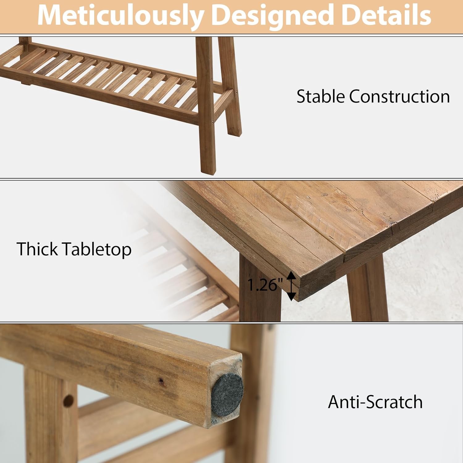 HOKYHOKY Reclaimed Solid Wood Console Table, 43.3' Farmhouse Entryway Table, Narrow Couch Tables Behind Sofa, 2 Tiers Accent Tables for Hallway, Entrance, Foyer, Living Room