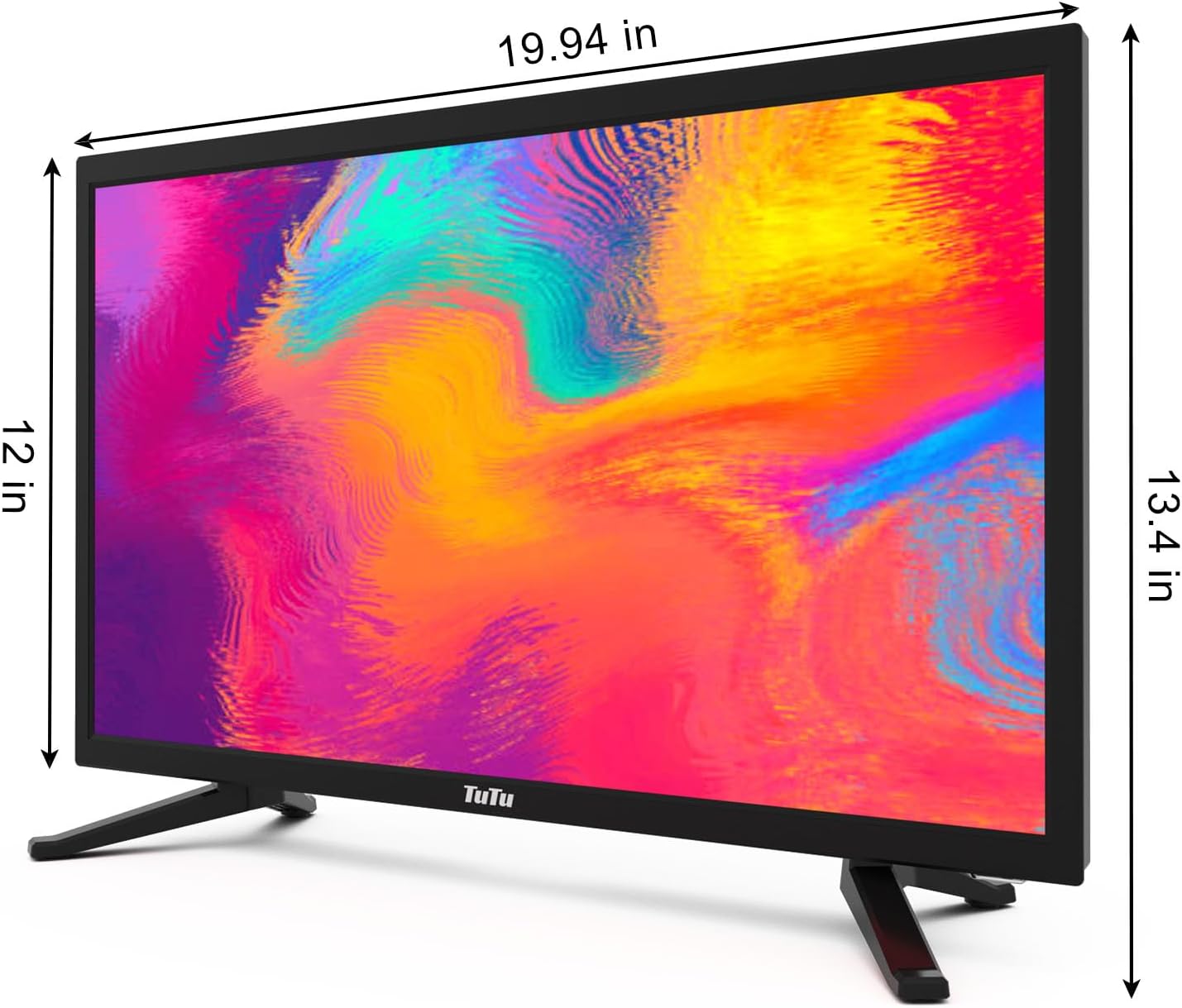 TuTu 22 Inch FHD TV, 2K LED Small Flat Screen Non-Smart Television, Works with Apple TV, Fire Stick, Roku, Google, TiVo, Xumo, and Streaming Devices