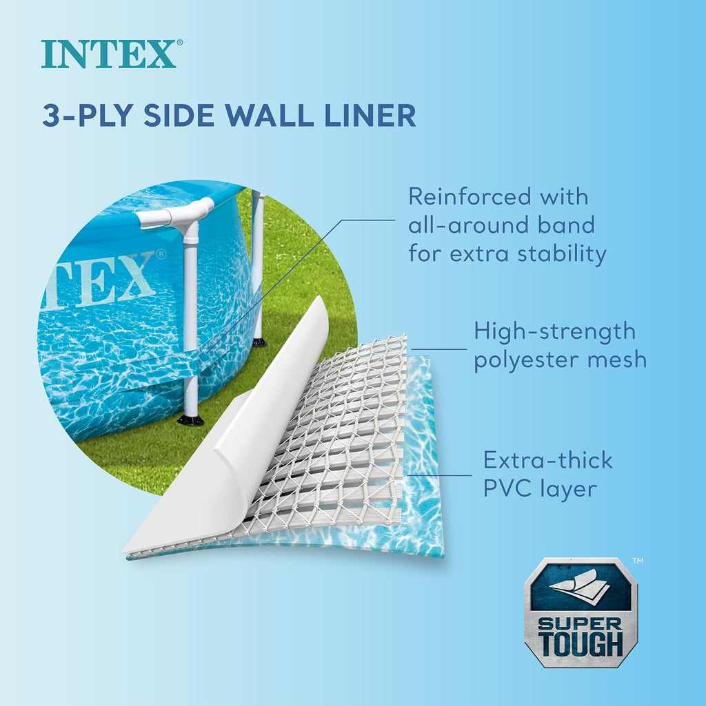 INTEX 28207EH Beachside Metal Frame Above Ground Swimming Pool Set: 10ft x 30in – Includes 330 GPH Cartridge Filter Pump – Puncture-Resistant Material – Rust Resistant – 1185 Gallon Capacity