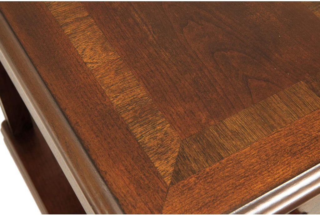 Signature Design by Ashley Breegin Chair Side End Table, 1 Drawer, 1 Fixed Shelf, Veneers, Wood, 13.13' W x 22.13' D x 23' H, Brown