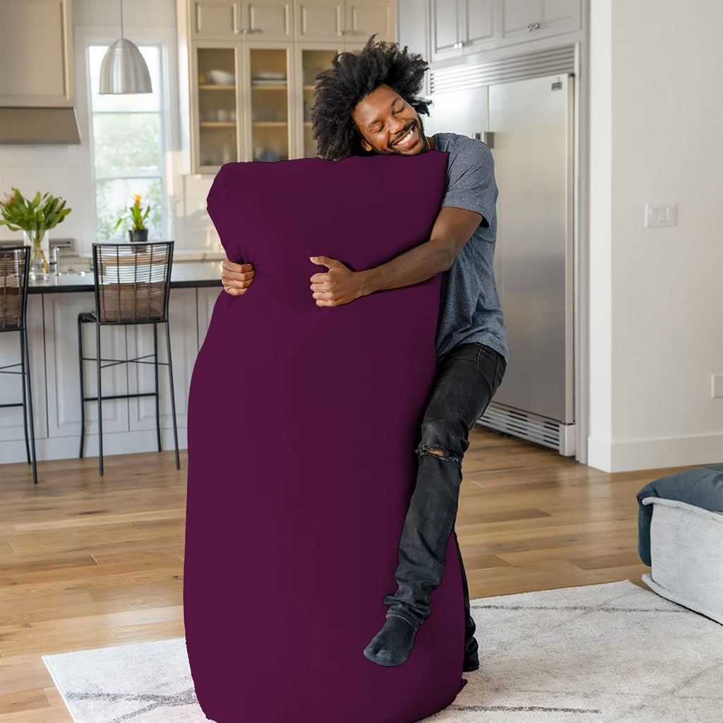 Yogibo Max 6 Foot Giant Bean Bag Chair Bed Lounger for Adults, Kids and Teens with Filling, Extra Large, Oversized, Big, Huge, Plush, Sensory Beanbag Couch Sofa Sack, Washable Cover, Purple