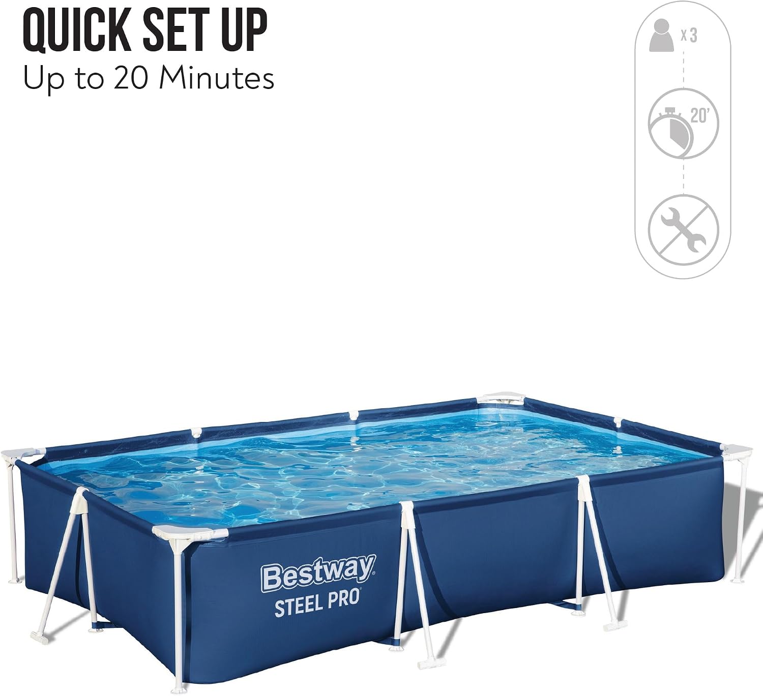 Bestway Steel Pro, Swimming Pool for Outdoors with Filter Pump, Above Ground Frame Pool, Multiple Sizes