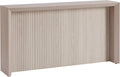 Henn&Hart 56' Fluted Wooden Rectangular Console Table Ribbed Entryway Table, Sofa Table for Entryway, Living Room, Couch, Hallway, or Office, Beech White