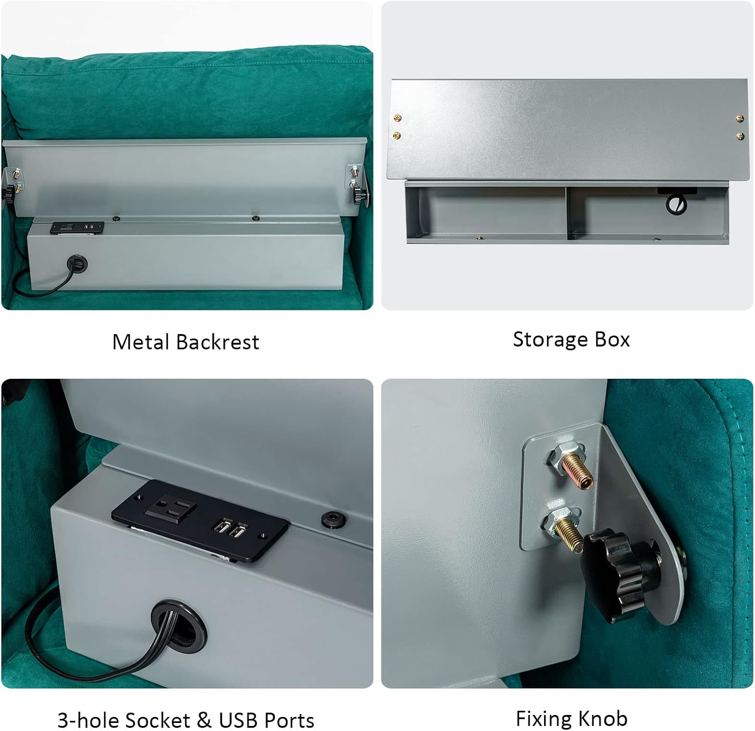 Giantex 97' Couch, Sectional Sofa, L-Shaped Modular Sleeper with Convertible Chaise Lounge, USB Ports, 3-Hole Socket, Hidden Storage Box, 2 Bolsters, Family Apartment Living Room Bedroom Office (Teal)
