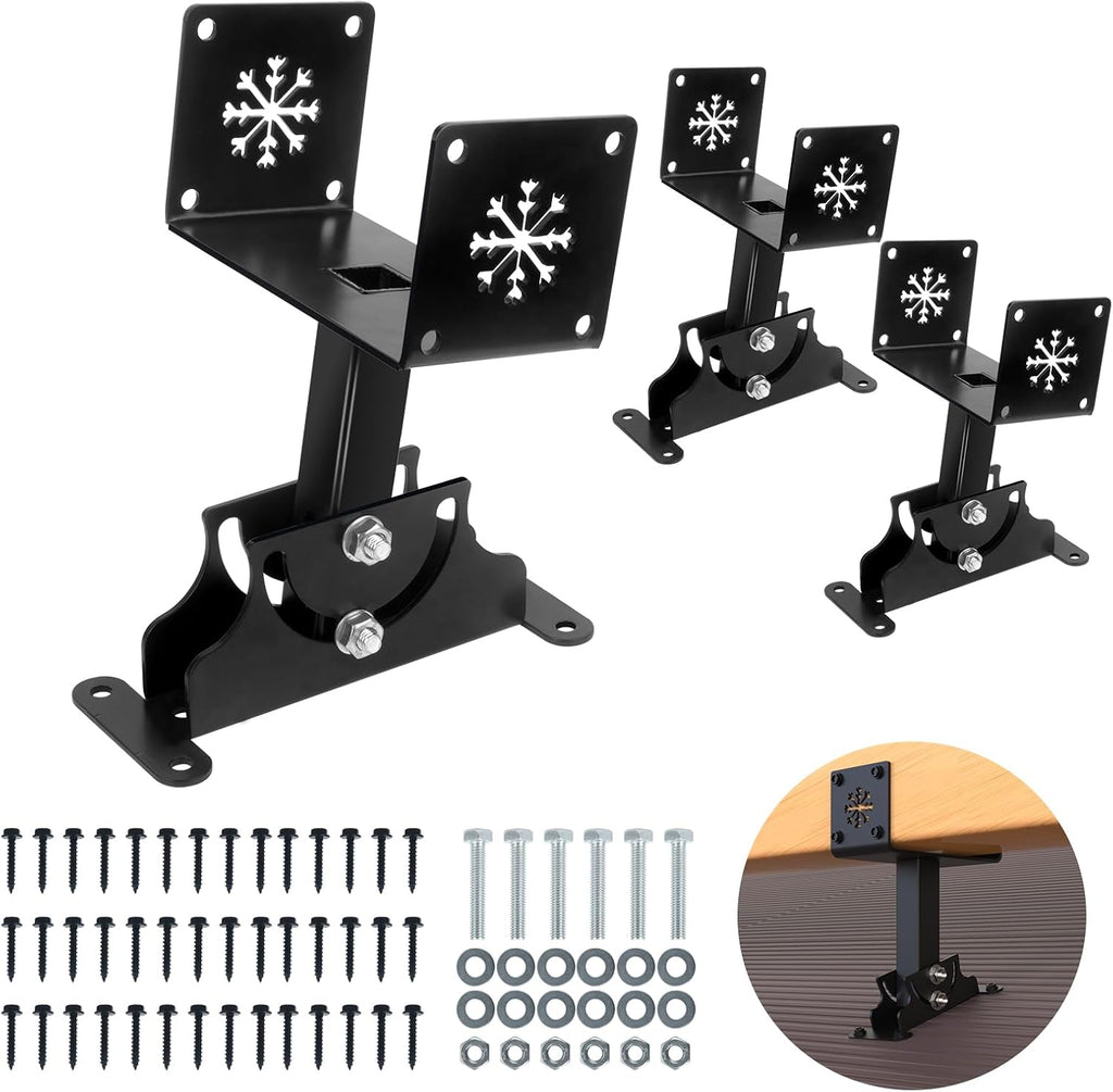 3Pack Heavy Duty Adjustable 5.55' Pergola Roof Riser Beam Brackets Hardware Kit for Patio Cover, Fit 6x6 & 6x8 Wood Beam