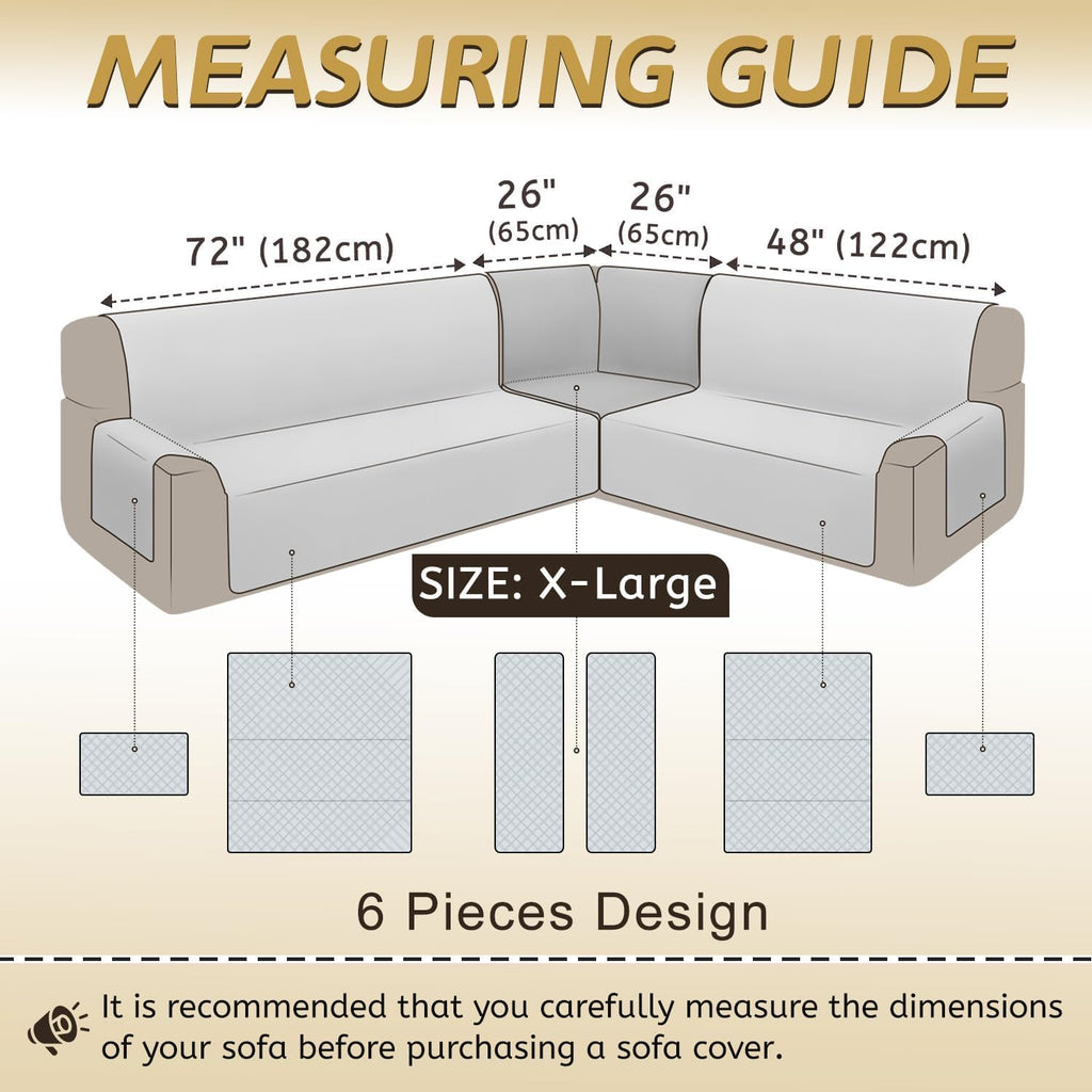 Arfntevss Waterproof Sectional Couch Covers L Shape Washable Velvet Sofa Cover for Sectional Non Slip Large Corner Slipcovers Dog 6 Pcs Universal U Shaped Furniture Protector (Burgundy, X-Large)