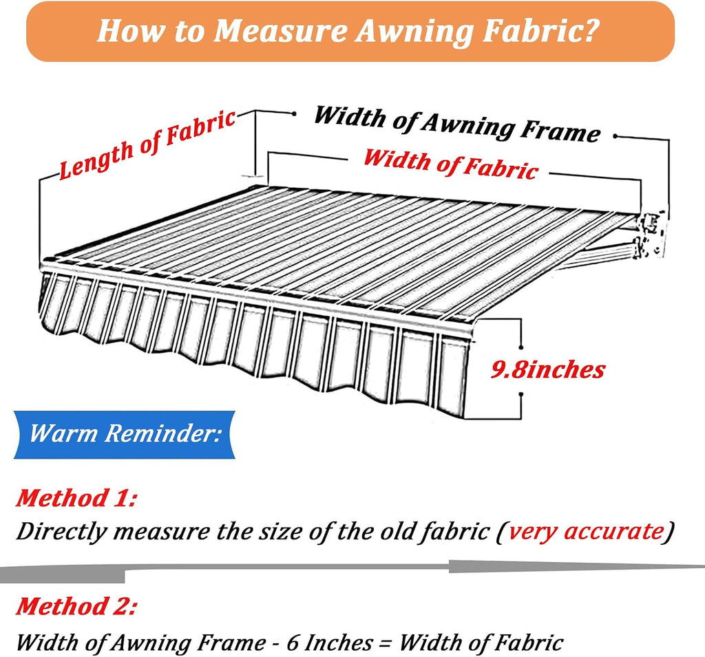 Patio Retractable Awning Fabric Replacement Outdoor Sun Shade Awning Cover with Uv Protection 8ft 10ft 12ft 13ft 16ft 20ft Sun Shade Shelter Waterproof Canopy Cloth(Size:14x10ft,Color:Sand)