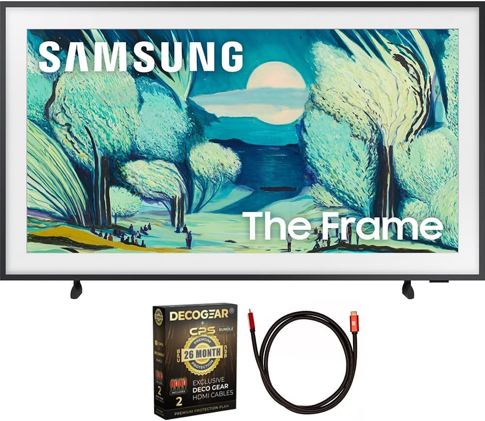 Samsung QN43LS03FAFXZA 43 inch The Frame LS03FA QLED 4K Art Mode Vision AI Smart TV 2025 (Renewed) Bundle with 6FT HDMI 2.0 Cable and CPS Exclusive 26 Month Protection Pack (BEACH-CPS-26M1000)
