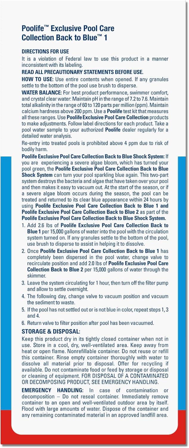 poolife Back To Blue (4.6 lb) (6 Pack)