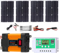 4000W 6000W Complete Solar Inverter Kit 12V to 110V 220V with 50A Controller and 100W Solar Panel for Home and Outdoor Power System(6000W,12V-220V)