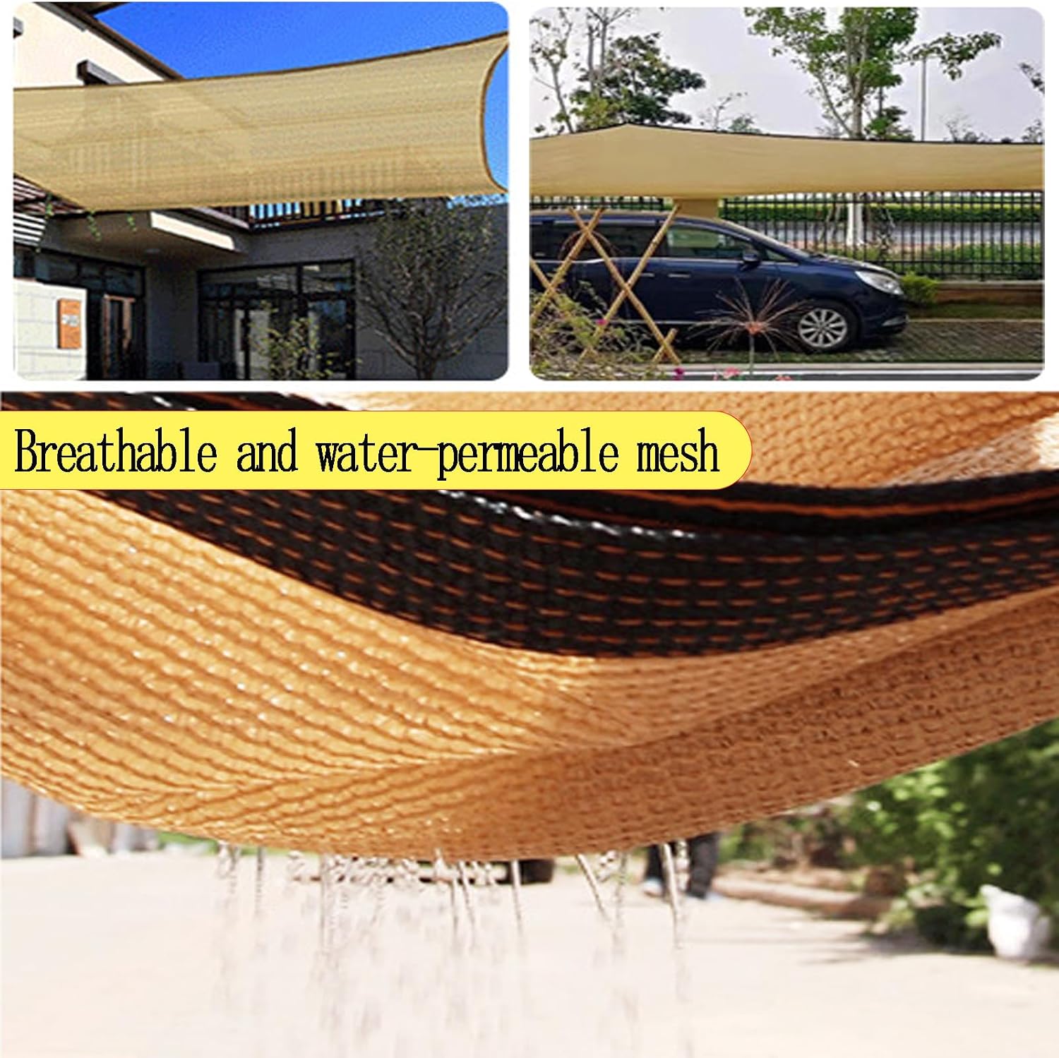 Wheat Shade Cloth Sunblock Neting with Grommets,Pergola Sun Shade 90% Outdoor Shade Fabric for Pergola Cover Patio Gazebo Deck Garden Greenhouse Sun Shade Fabric Porch(Size:6x9m/20x30ft)