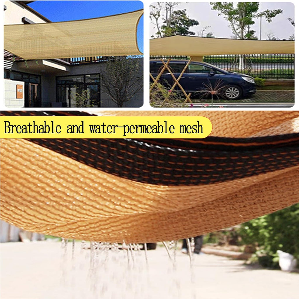 Wheat Shade Cloth Sunblock Neting with Grommets,Pergola Sun Shade 90% Outdoor Shade Fabric for Pergola Cover Patio Gazebo Deck Garden Greenhouse Sun Shade Fabric Porch(Size:8x20m/26x65ft)