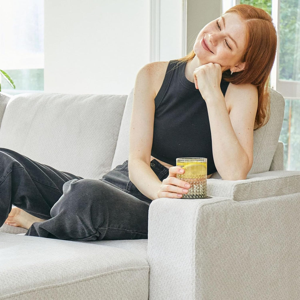 Belffin Large Modular Sectional Sleeper Sofa with Pull Out Bed Oversized U Shaped Sectional Couches for Living Room. White Couch