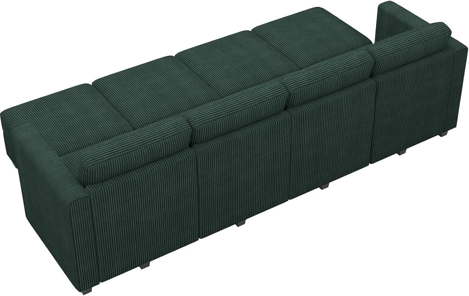 Belffin Oversized Modular Sectional Sleeper Couch, Corduroy Luxury Sectional Sofa with Storage Ottoman, Convertible Modern Sectional for Living Room, Green