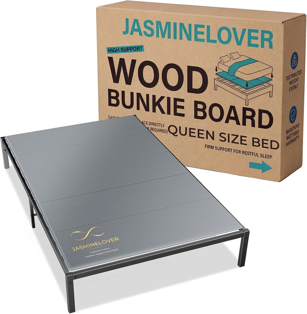 Bunkie Board Queen Size,Bed Boards for Under Mattress - Heavy Duty Reinforced Wood Support Board with Anti-Sag Design, Fits Metal Frames/Platform Beds/Sleeper Sofas