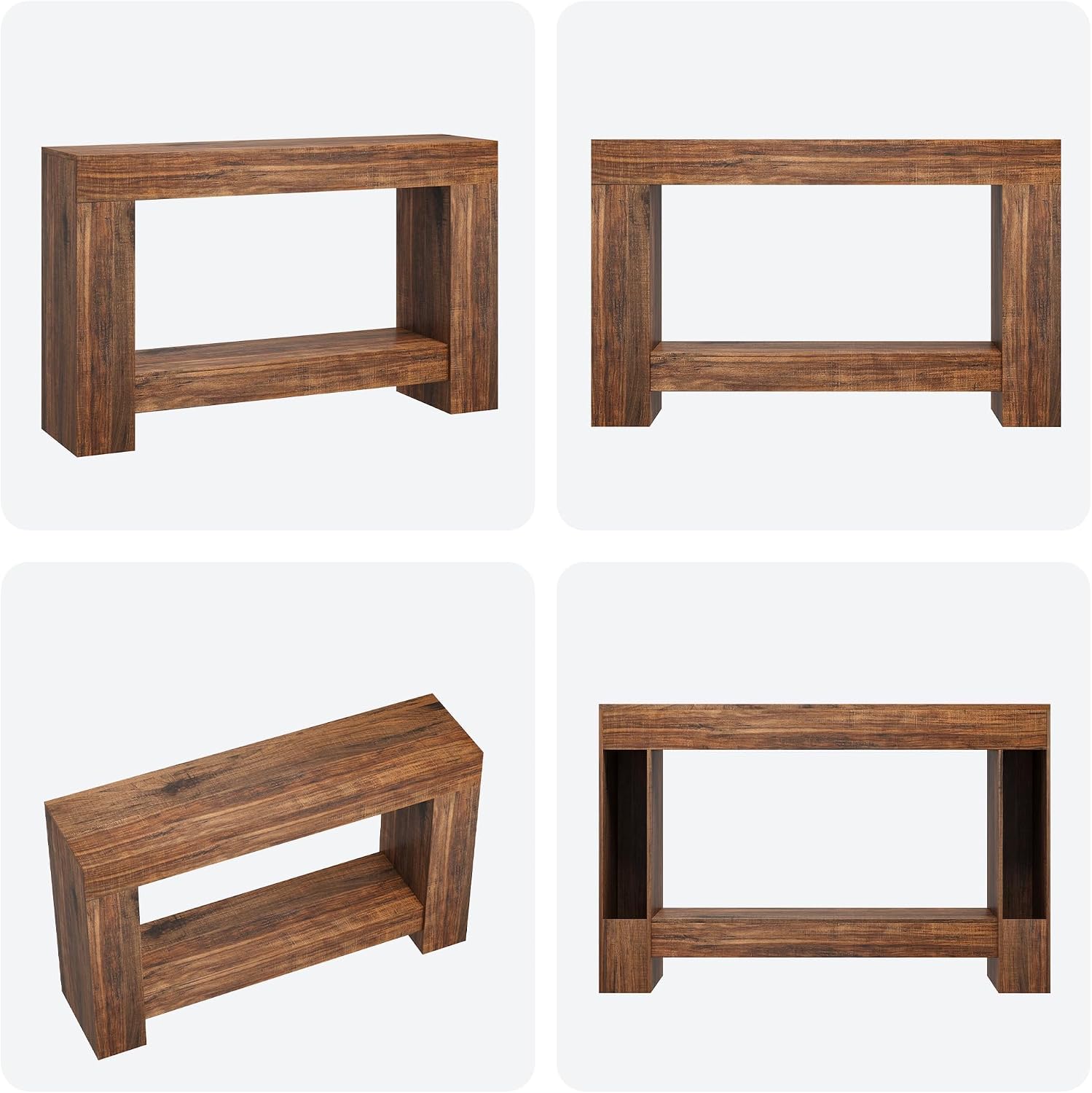 63-Inch Long Console Table, Farmhouse Sofa Table Behind Couch, Wooden Console Tables with Storage, Entryway Entry Tables for Hallway Entrance Living Room