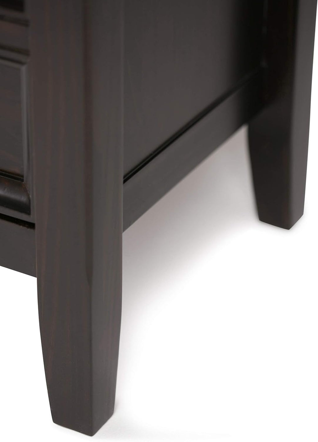 SIMPLIHOME Amherst Console Table - 48 Inch Wide Solid Wood Sofa Table in Hickory Brown, Transitional Storage Table for Entryway or Living Room with 2 Deep Drawers and Large Open Shelf