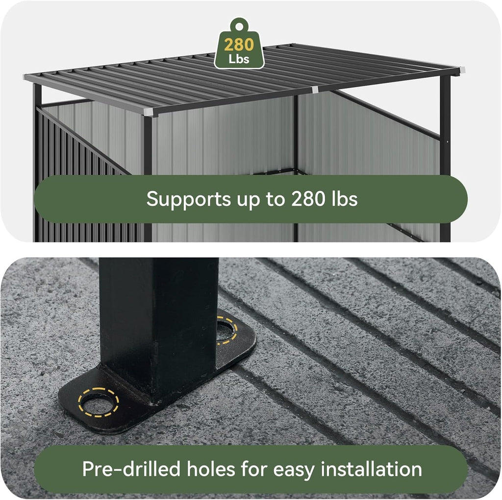 Aoxun 6x6FT Outdoor Shed Grill Shed - Grill Gazebo for BBQ, Outdoor Gazebo for Pets Pergolas and Gazebos Clearance, Metal Awnings for Patio and Decks