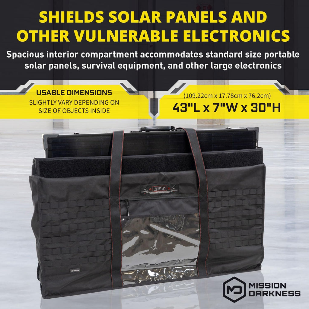 Mission Darkness Eclipse Faraday Bag for Solar Panels & Large Electronics – Military-Grade EMP, CME & RF Shielding for Solar Flare Protection, Preppers, and Personal Security