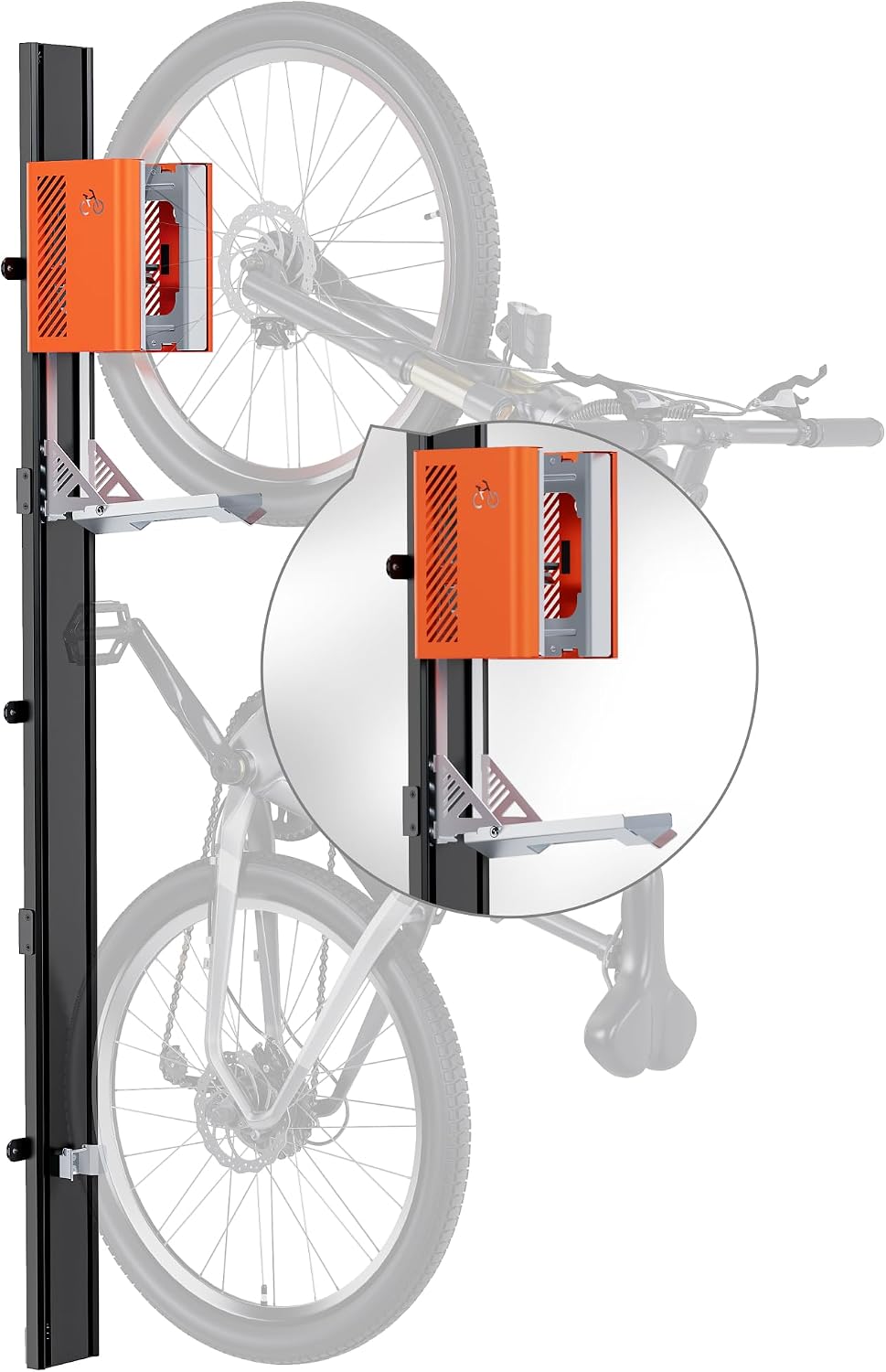 monTEK Automatic Lift Bike Rack – Fits 24-29' Tires, Heavy-Duty Vertical Wall Rack for Bicycles (Up to 71 lbs) - Effortless Lifting, Easy Install - Space-Saving Storage for Garage, Shed, BO