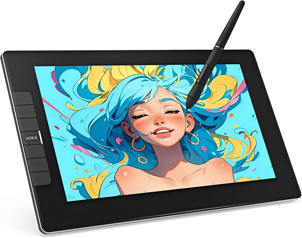 VEIKK VK1200V2 Drawing Tablet with Screen,11.6 Inch Full-Laminated Graphics Drawing Monitor,Upgraded 16384 Pressure Sensitivity, 2 Styluses, 120% sRGB,Graphics Tablet for PC Mac Linux Windows