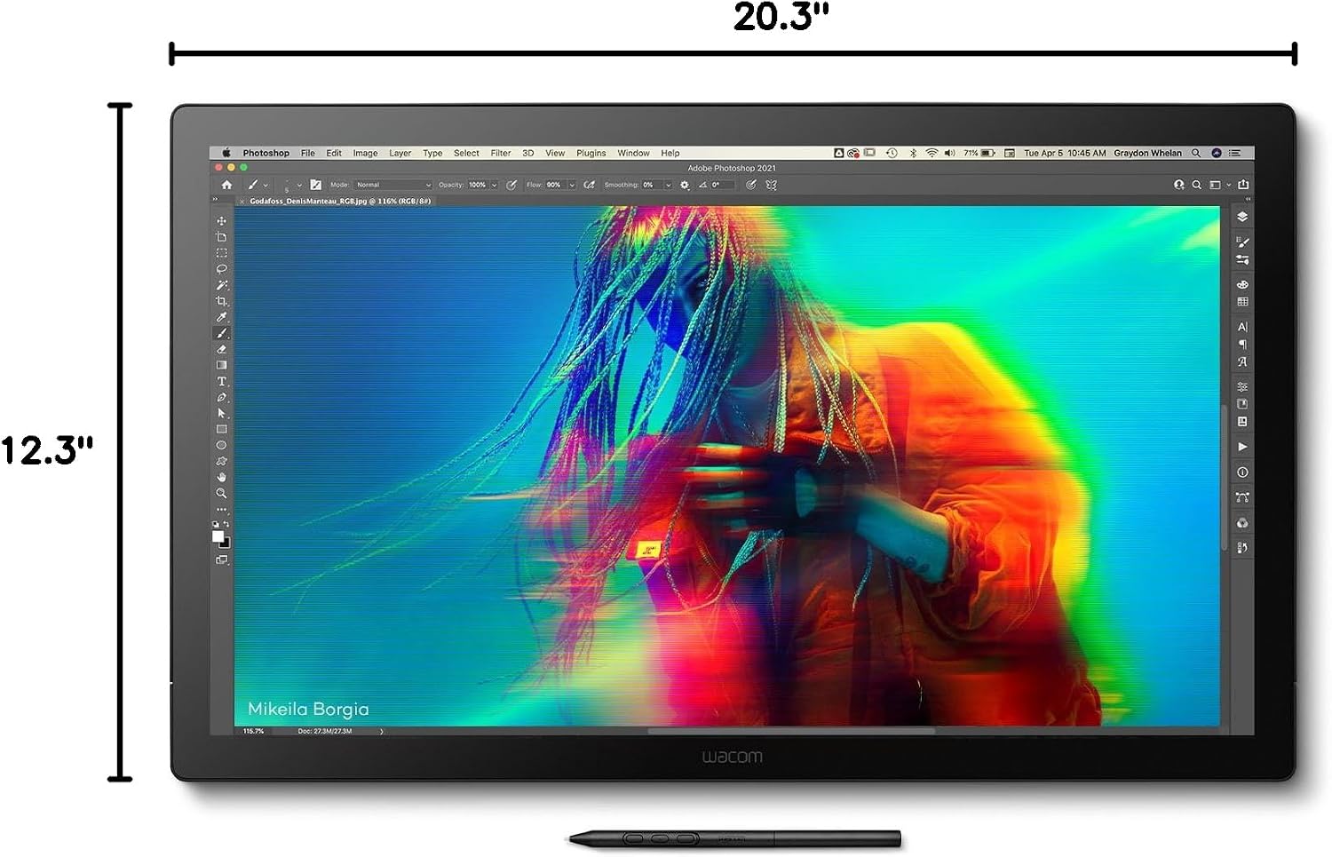 Wacom Cintiq Pro 22 Drawing Tablet with Screen, 21.5' Ultra HD 4K. 10-bit 120Hz Touchscreen Display Graphic Arts Tablet with Pro Pen 3, for Windows PC, Mac, Linux
