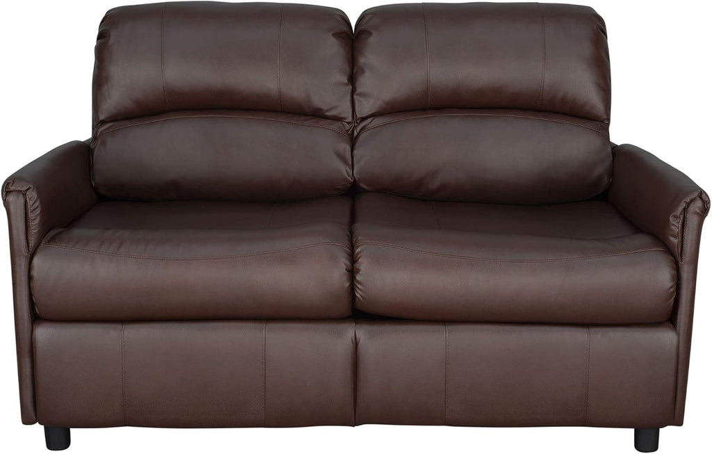 RecPro Charles Collection 60' RV Hide A Bed Loveseat | Memory Foam Mattress | Pull Out Couch | Mahogany