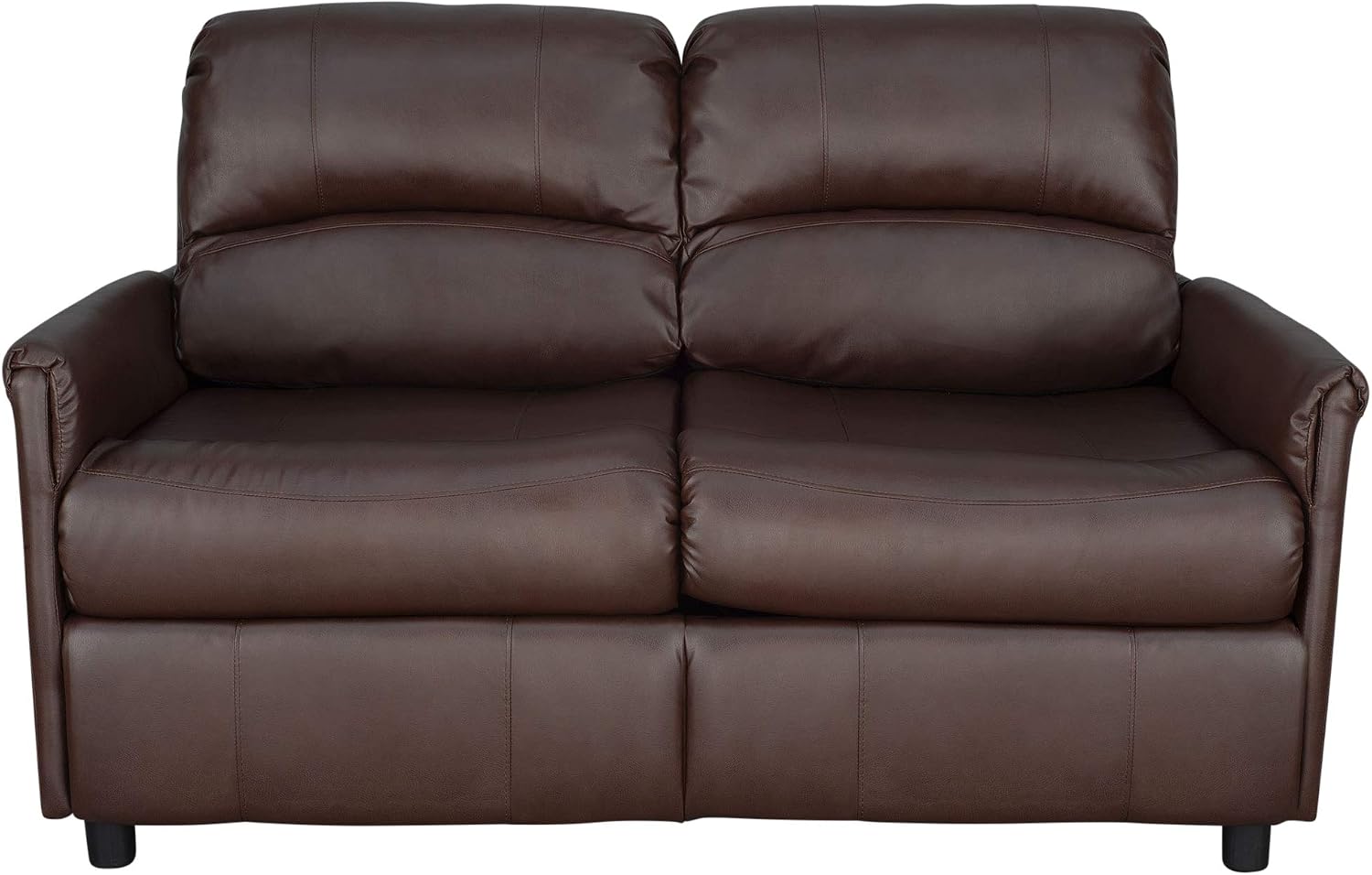 RecPro Charles Collection 60' RV Hide A Bed Loveseat | Memory Foam Mattress | Pull Out Couch | Mahogany
