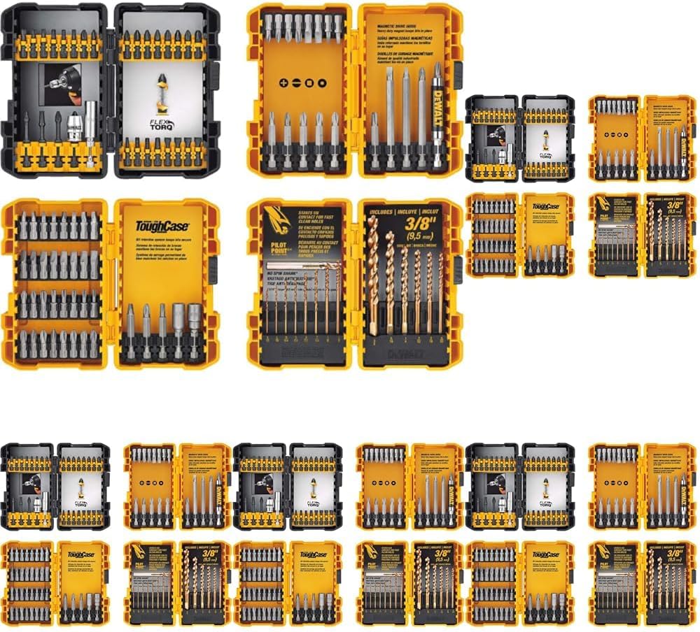 DEWALT Screwdriver Bit Set,Impact Driver and Drill Bit Set,100-Piece (DWA2FTS100),(Pack of 5)
