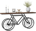 LITTLE TREE Narrow Sofa Table, 70.9-Inch Extra Long Console Table for Living Room, Entryway, with Unique Bicycle Metal Base. Rustic Brown