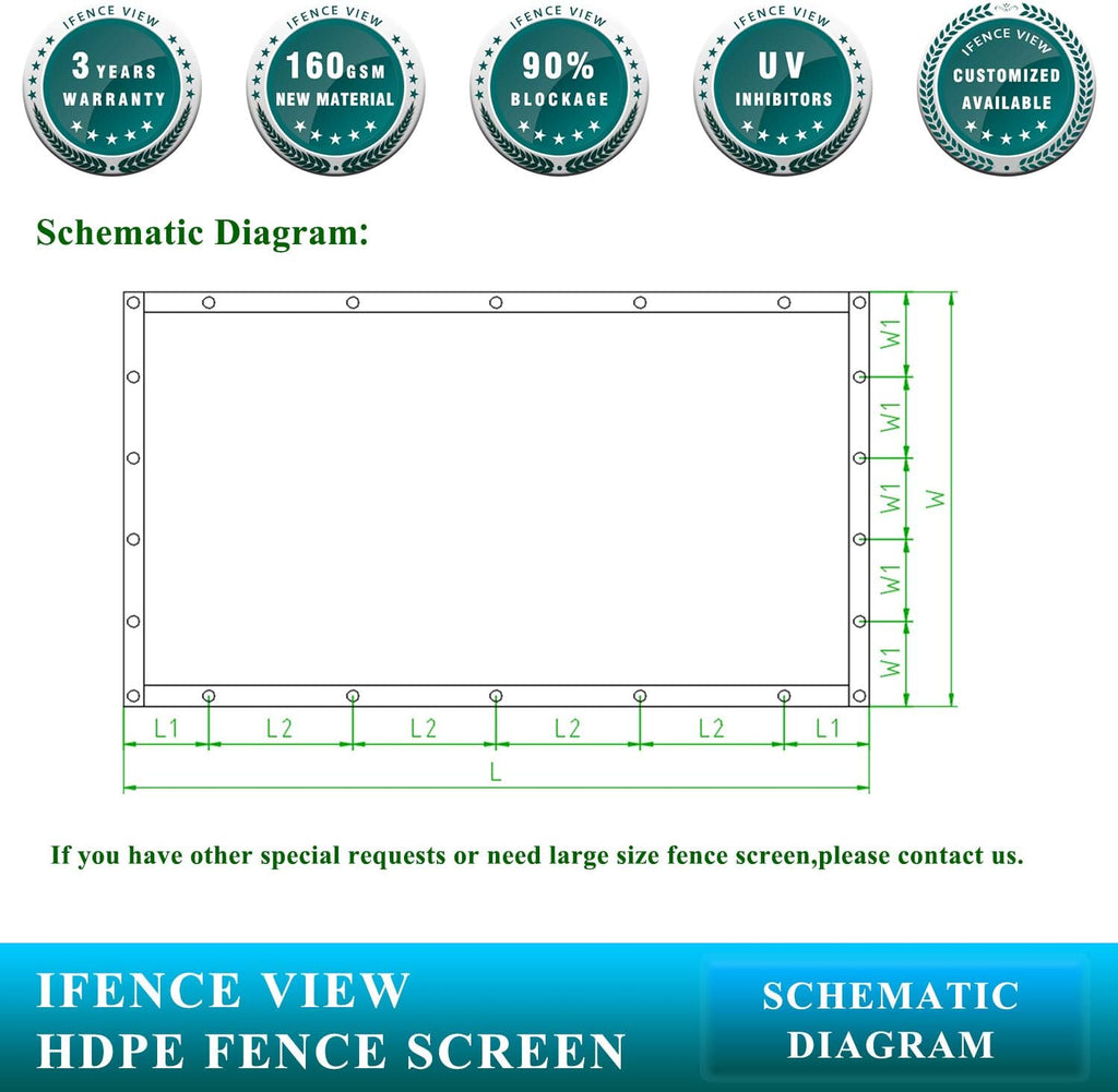 Ifenceview 8'x3' to 8'x100' Beige Shade Cloth Fence Privacy Screen Fence Cover Mesh Net Panel for Construction Site Yard Driveway Garden Pergolas Gazebos Patio Top Canopy Awning 165 GSM (8' x 61')