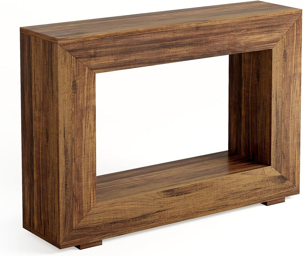 LITTLE TREE 47 Inches Console Table, Sofa Table with Storage, Modern Entryway Table for Hallway, Narrow Long Sofa Entryway Table for Living Room, Brown