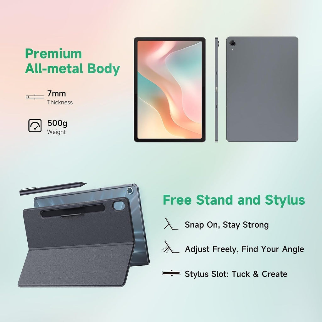 LincPlus T4 Tablet with USI 2.0 Stylus Pen & Magnetic Holder, Android Tablet 11 inch 2K IPS Display, MediaTek Helio G99, 12GB RAM 128GB ROM, 8100mAh Battery, Dual Camera, Quad Box Speakers