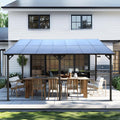 10' x 14' Outdoor Pergola Gazebo, Wall-Mounted Lean to Metal Awning Gazebo with Roof, Large Heavy Duty Garage Top Tent for Patio, Decks, Backyard