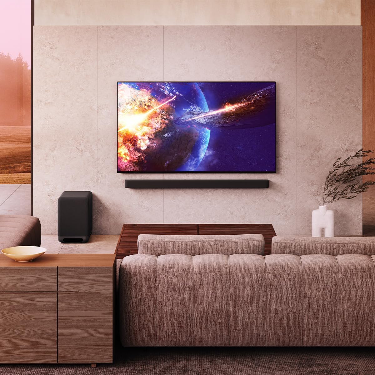 Sony K55XR80 55 Inch IMAX Enhanced Bravia OLED 4K HDR Google TV with an Austere 5S-PS8-US1 V-Series 8-Outlet Power w/Omniport USB (2024)