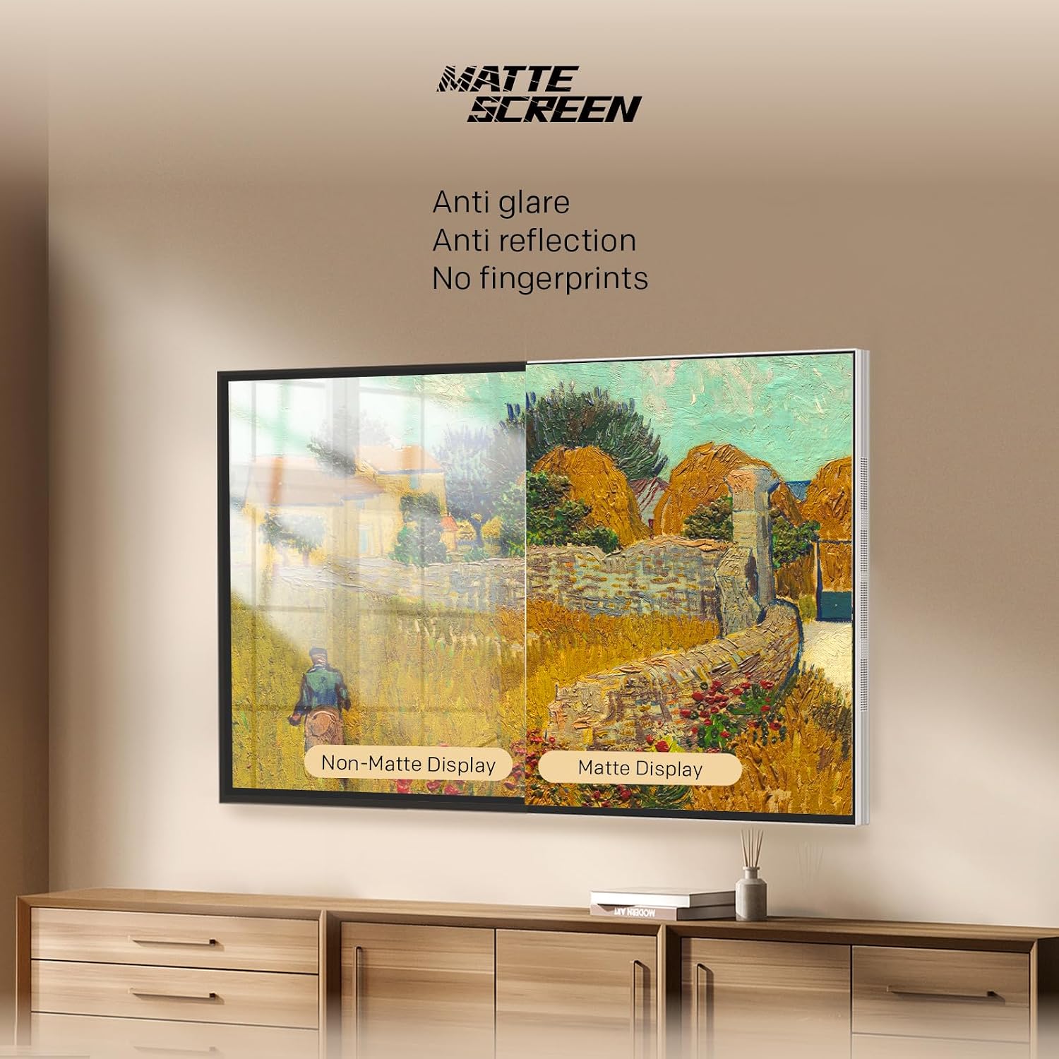 Skyworth 55 Inch C1 Canvas Art TV QLED + 4K UHD Smart TV with Google TV Art Mode Anti-Reflection Matte Screen Dolby Vision Dolby Atmos HDR No External Box (2024 Model, Lifestyle Series)