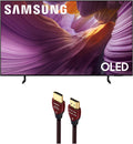 Samsung QN55S85FAFXZA 55 Inch OLED HDR 4K Smart TV with a WireLogic Ruby 8ft Ultra High Speed 4K-8K-10K HDMI Cable (2025)