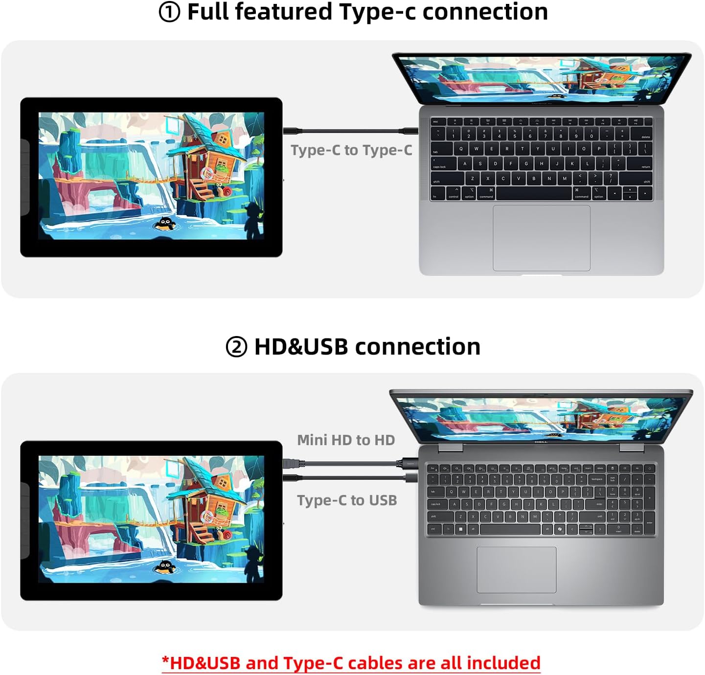 13.3 Inch Drawing Tablet with Screen, Full-Laminated Anti-Glare Graphics Drawing Monitor, 122% sRGB, 8192 Pressure Stylus Pen, Compatible with Windows/Mac Major Design Software