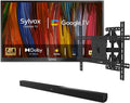 SYLVOX Outdoor TV with Soundbar & Wall Mount & Cover, 55 inch 4K Smart TVs, Weatherproof & IP56 Waterproof, Support Google Assistant, 1000 nit Brightness Partial Sun (Deck Pro 3.0/2026)