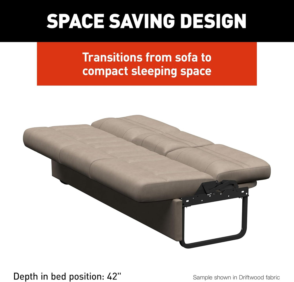 Thomas Payne Signature 72' McCoy RV Jackknife Sleeper Sofa with Matching Kickboard, Easy Transition, High-Density Foam Cushioning, Fold-Down Center, Dual Cupholders - 2024044414