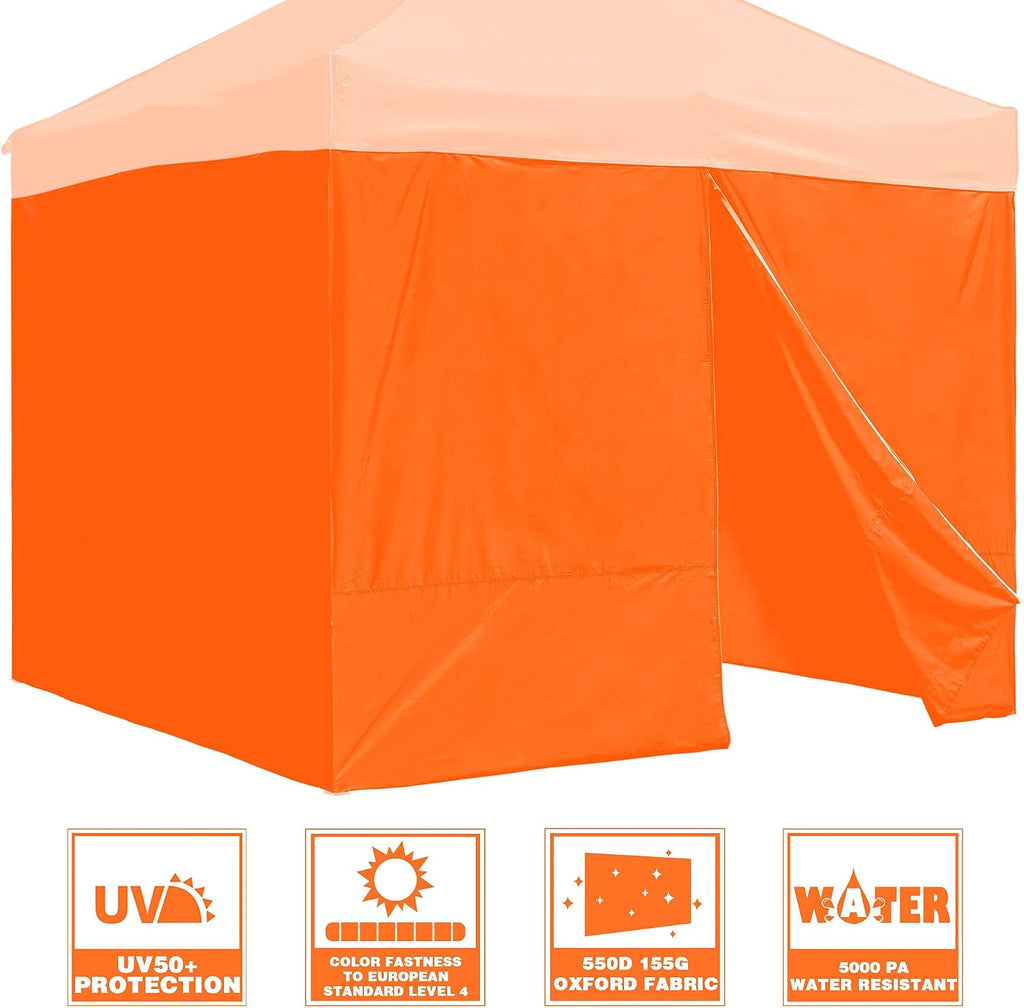 InstaHibit 4 Pack Side Wall for 10x10 Ft EZ Pop Up Canopy Tent UV50+ Zipper 550D (Sidewall Only)