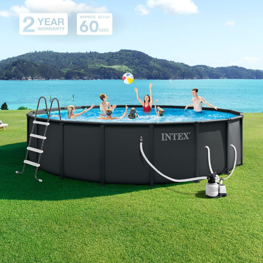 INTEX 26333EP 20ft X 48in Ultra XTR Frame Deluxe Above Ground Swimming Pool Set with 2100 GPH Sand Filter Pump, Removable Ladder, Ground Cloth, Pool Cover, SuperTough, Puncture and Rust Resistant